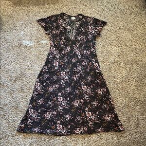 Knox Rose - Floral Charcoal Midi/Maxi Dress